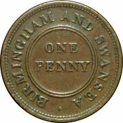 1 Penny Birmingham and Swansea - Rose Copper Co. reverse image