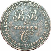 1 Penny Somerset - Bristol / Brass and Copper Company, United Kingdom, 1811 reverse image
