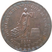 1 Penny Birmingham - Wallis and Badger, United Kingdom, 1811 reverse image