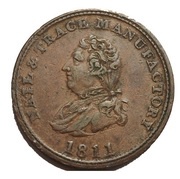 1 Penny Worcestershire - Nail and Trace Manufactory / J. Forrest obverse image
