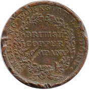 1 Penny British Copper Company - Walthamstow/Landore, United Kingdom, 1812 reverse image