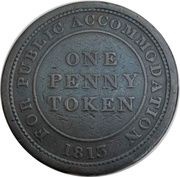 1 Penny Staffordshire - Newcastle-under-Lyme / J.H. Thompson, United Kingdom, 1813 reverse image