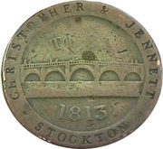 1 Penny Stockton - Christopher and Jennett obverse image