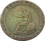 1 Penny Stockton - Christopher and Jennett, United Kingdom, 1813 reverse image