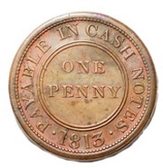 1 Penny Worcestershire - Worcester / J. Knapp Jnr, United Kingdom, 1813 reverse image
