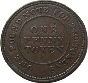 1 Penny Flint Lead Works, United Kingdom, 1813 reverse image