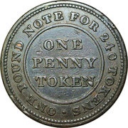 1 Penny Montgomeryshire - Glanclywedog Factory, United Kingdom, 1813 reverse image