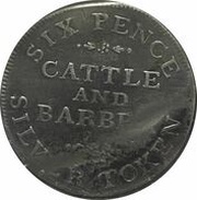 6 Pence Yorkshire - York / Cattle and Barber reverse image