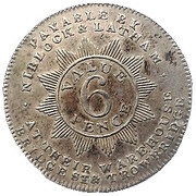 6 Pence Somersetshire - Bristol Bridge / Niblock and Latham reverse image
