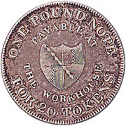 1 Shilling Warwickshire - Birmingham / Workhouse reverse image