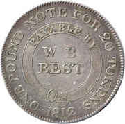 1 Shilling Dorsetshire - Poole / W.B. Best obverse image