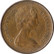 ½ New Penny - Elizabeth II 2nd portrait obverse image
