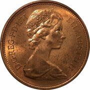 1 New Penny - Elizabeth II 2nd portrait obverse image