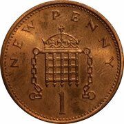 1 New Penny - Elizabeth II 2nd portrait, United Kingdom, 1971-1981 reverse image