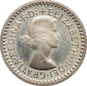 1 Penny - Elizabeth II 1st portrait; Maundy decimal obverse image