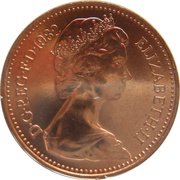1 Penny - Elizabeth II 2nd portrait obverse image