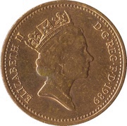 1 Penny - Elizabeth II 3rd portrait; non-magnetic obverse image