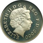 1 Penny - Elizabeth II 4th portrait; Portcullis, Silver Proof obverse image