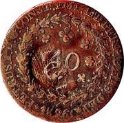 10 Réis - Pedro I Countermarked 40 Réis obverse image