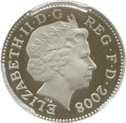 1 Penny - Elizabeth II 4th portrait; Portcullis, Platinum Proof obverse image