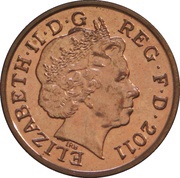 1 Penny - Elizabeth II 4th portrait; Royal Shield obverse image