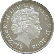 1 Penny - Elizabeth II 4th portrait; Royal Shield, Platinum Proof obverse image