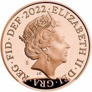 1 Penny - Elizabeth II 5th Portrait; Royal Shield, Gold Proof obverse image