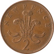 2 New Pence - Elizabeth II 2nd portrait, United Kingdom, 1971-1981 reverse image