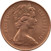 2 Pence - Elizabeth II 2nd portrait; mule obverse image