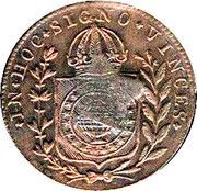 10 Réis - Pedro II Countermarked 20 Réis with star CEARÁ obverse image
