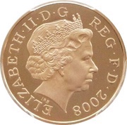 2 Pence - Elizabeth II 4th Portrait; Royal Shield, Gold Proof obverse image