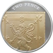 2 Pence - Elizabeth II 4th portrait; Royal Shield, Silver Proof, United Kingdom, 2012 reverse image