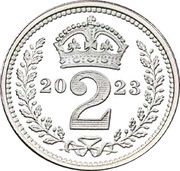 2 Pence - Charles III Maundy Money, United Kingdom, 2023 reverse image