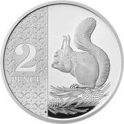 2 Pence - Charles III Red Squirrel; Silver Proof, United Kingdom, 2023-2024 reverse image