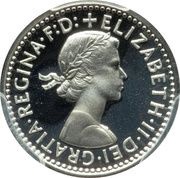 3 Pence - Elizabeth II 1st portrait; Maundy decimal obverse image
