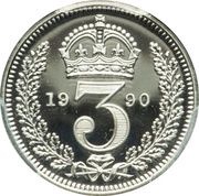 3 Pence - Elizabeth II 1st portrait; Maundy decimal, United Kingdom, 1971-2022 reverse image