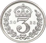 3 Pence - Charles III Maundy Money, United Kingdom, 2023 reverse image
