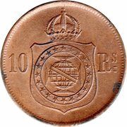 10 Réis - Pedro II reverse image