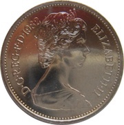 5 Pence - Elizabeth II 2nd portrait; set issue obverse image