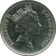5 Pence - Elizabeth II 3rd portrait; large type obverse image