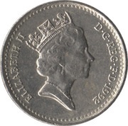 5 Pence - Elizabeth II 3rd portrait; small type obverse image