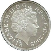 5 Pence - Elizabeth II 4th portrait; Royal Shield, Silver Piedfort obverse image