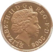 5 Pence - Elizabeth II 4th Portrait; Royal Shield, Gold Proof obverse image