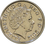 5 Pence - Elizabeth II 4th portrait; Royal Shield, magnetic obverse image