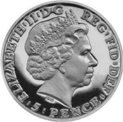 5 Pence - Elizabeth II 5th portrait; 1/40 oz Fine Silver obverse image