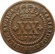 20 Réis - Maria I Small Type; Lisbon Mint obverse image