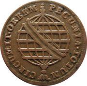 20 Réis - Maria I Small Type; Lisbon Mint, Brazil, 1799 reverse image