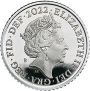 5 Pence - Elizabeth II 5th portrait; Royal Shield, Platinum Proof obverse image