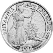 5 Pence - Elizabeth II 5th portrait; 1/40 oz Fine Silver, United Kingdom, 2016 reverse image