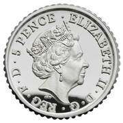 5 Pence - Elizabeth II 5th portrait; 1/40 oz Fine Silver obverse image